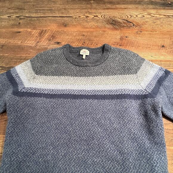 FAHERTY Sweater Crewneck Women's Large (Medium) 100% Merino Wool Blue Gray READ - Picture 11 of 13